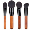 Vegan Makeup Face & Cheek Brush Set- Elegance. Sustainable Wood & Black Makeup Brushes Hurtig Lane