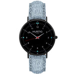 Moderno Vegan Suede Watch All Black & Forest Green Watch Hurtig Lane Vegan Watches