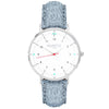 Moderno Vegan Suede Watch Silver, White & Forest Green Watch Hurtig Lane Vegan Watches