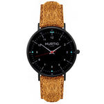 Moderno Vegan Suede Watch All Black & Forest Green Watch Hurtig Lane Vegan Watches