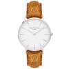 Hymnal Vegan Suede Watch Silver, White & Coral - Hurtig Lane - sustainable- vegan-ethical- cruelty free