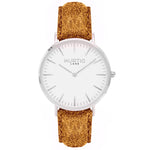 Hymnal Vegan Suede Watch Silver, White & Duck Egg - Hurtig Lane - sustainable- vegan-ethical- cruelty free
