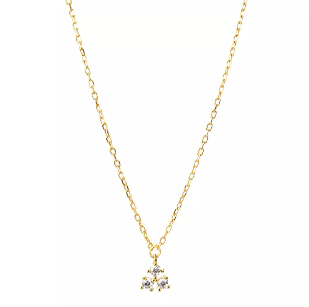 Vistosa Trio Gold Necklace- Champagne Necklaces Hurtig Lane 