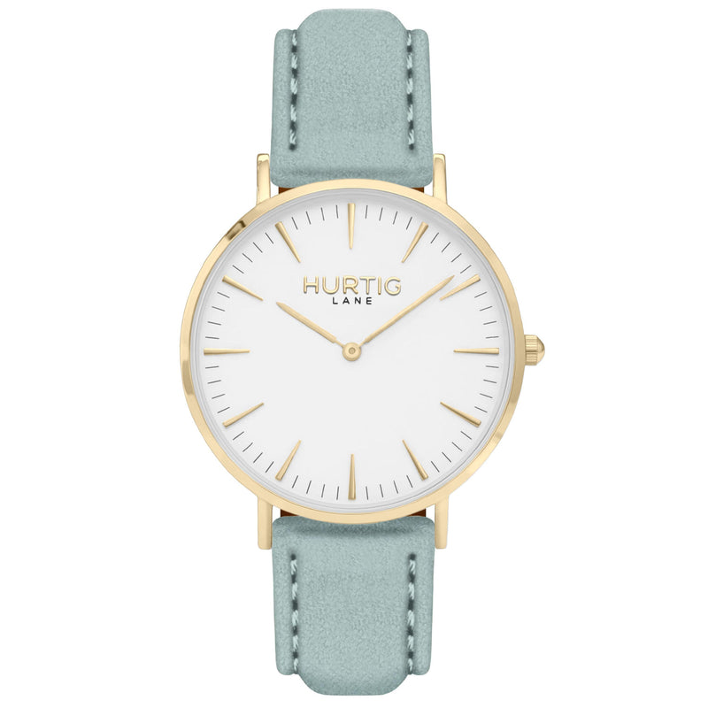 Hymnal Vegan Watch Suede Gold, White & Berry Watch Hurtig Lane Vegan Watches