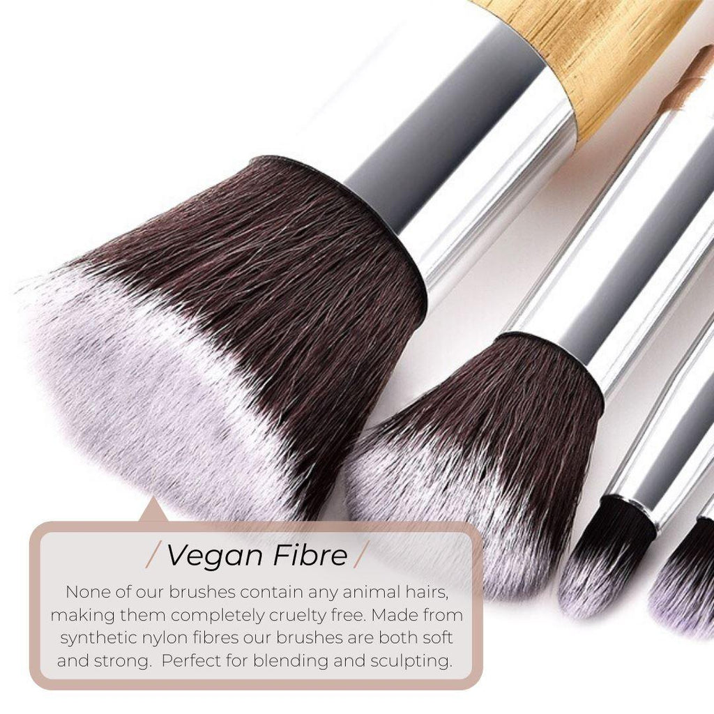 Vegan Brow Makeup Brush- Bamboo and Silver Makeup Brushes Hurtig Lane