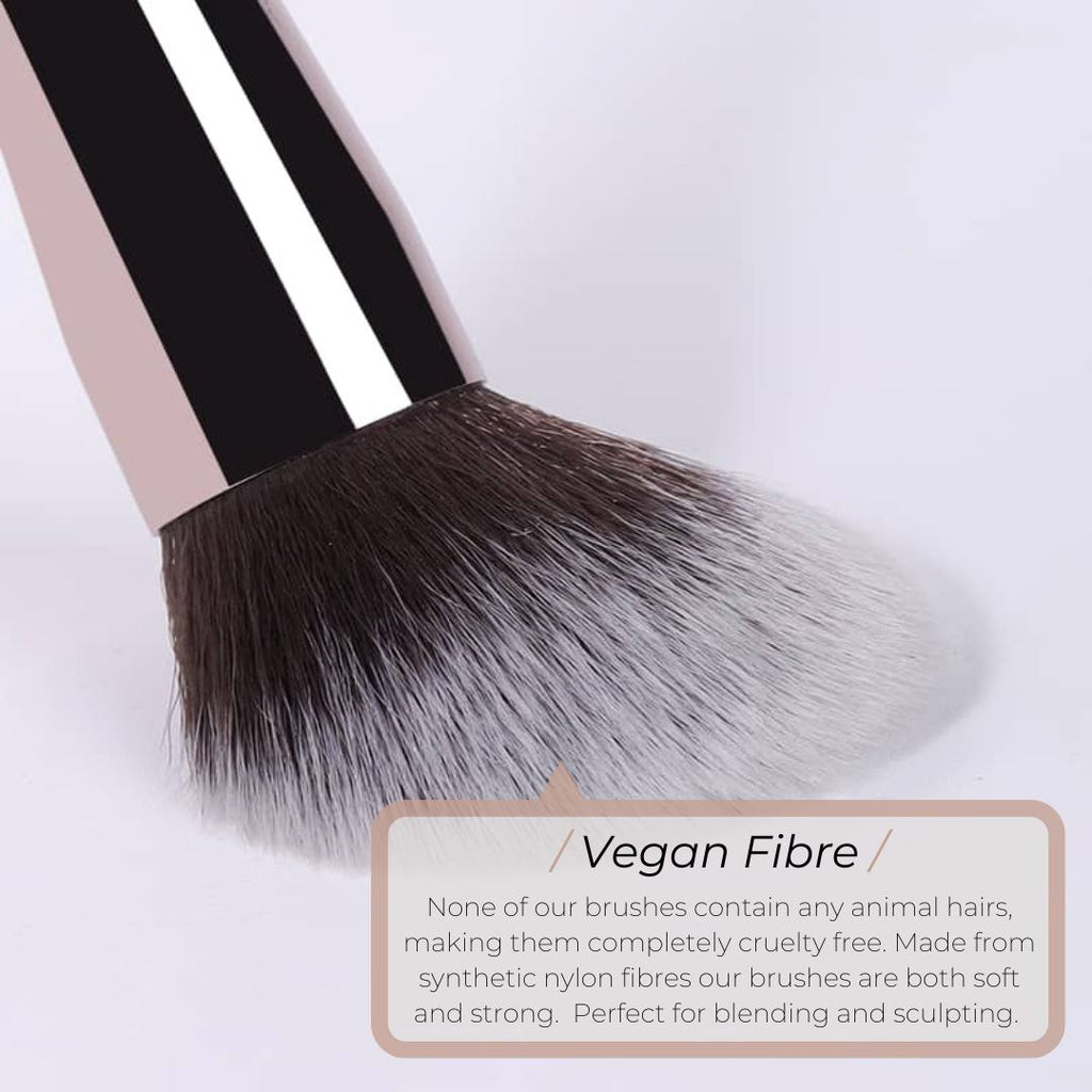 Vegan Makeup Brush Set- Sophistication. Sustainable Wood and Rose Gold Makeup Brushes Hurtig Lane