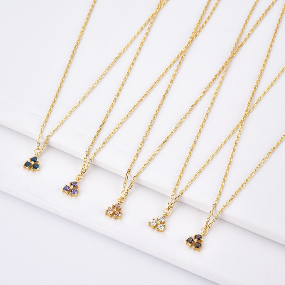 Vistosa Trio Gold Necklace- Champagne Necklaces Hurtig Lane 